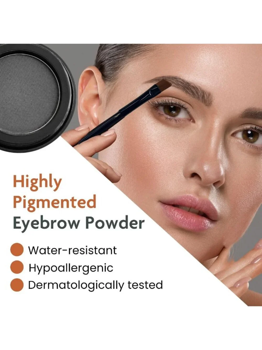 Long-Lasting Waterproof Eyebrow Powder - Vegan Smudge-Proof for Defined Brows